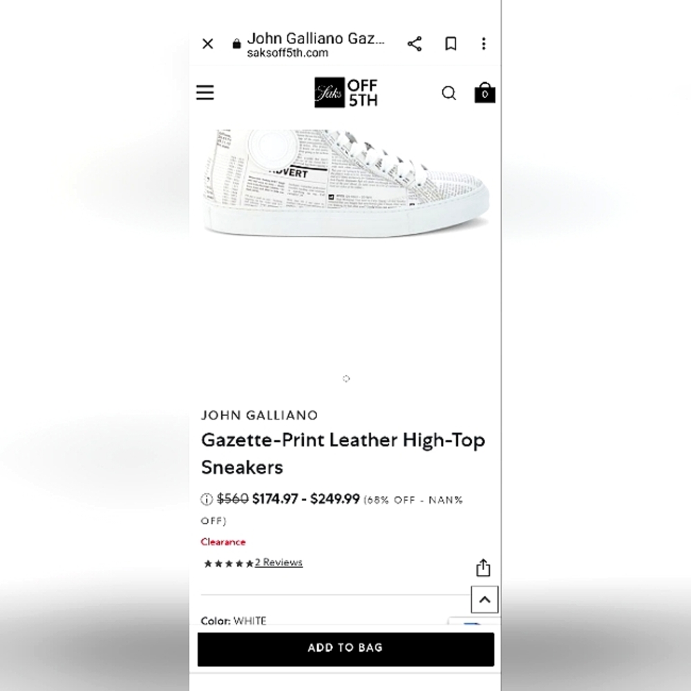 BRAND NEW 🆕 PAIR OF "JOHN GALLIANO!" Straight from Saks fifth avenue
